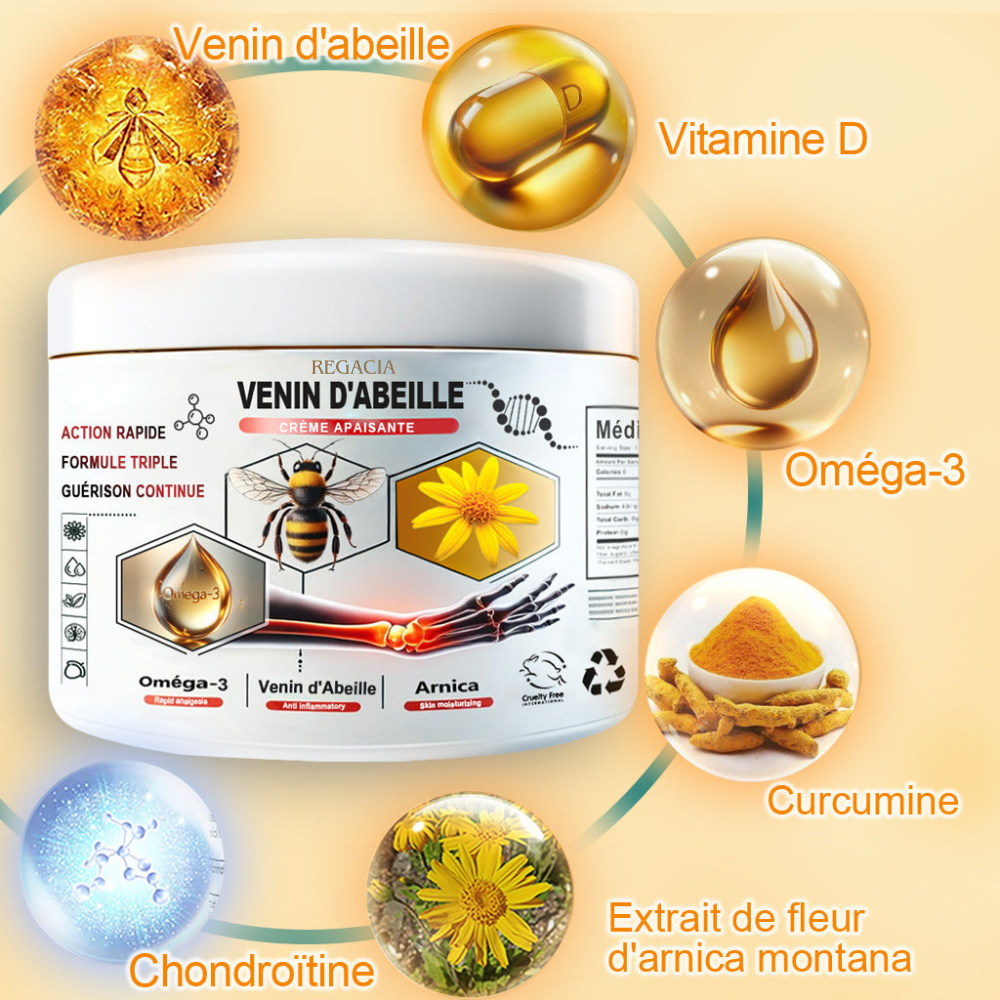 Crème Soulage Douleur Venin Abeille +1 crème gratis